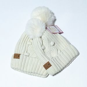 Simply Southern Mommy and Me Knitted Beanie Hat White